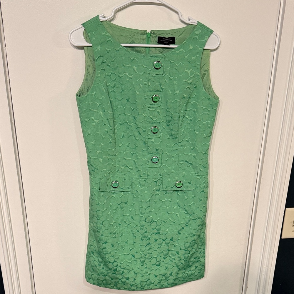 Tahari Arthur S. Levine brand Green Textured Mini Dress 4P